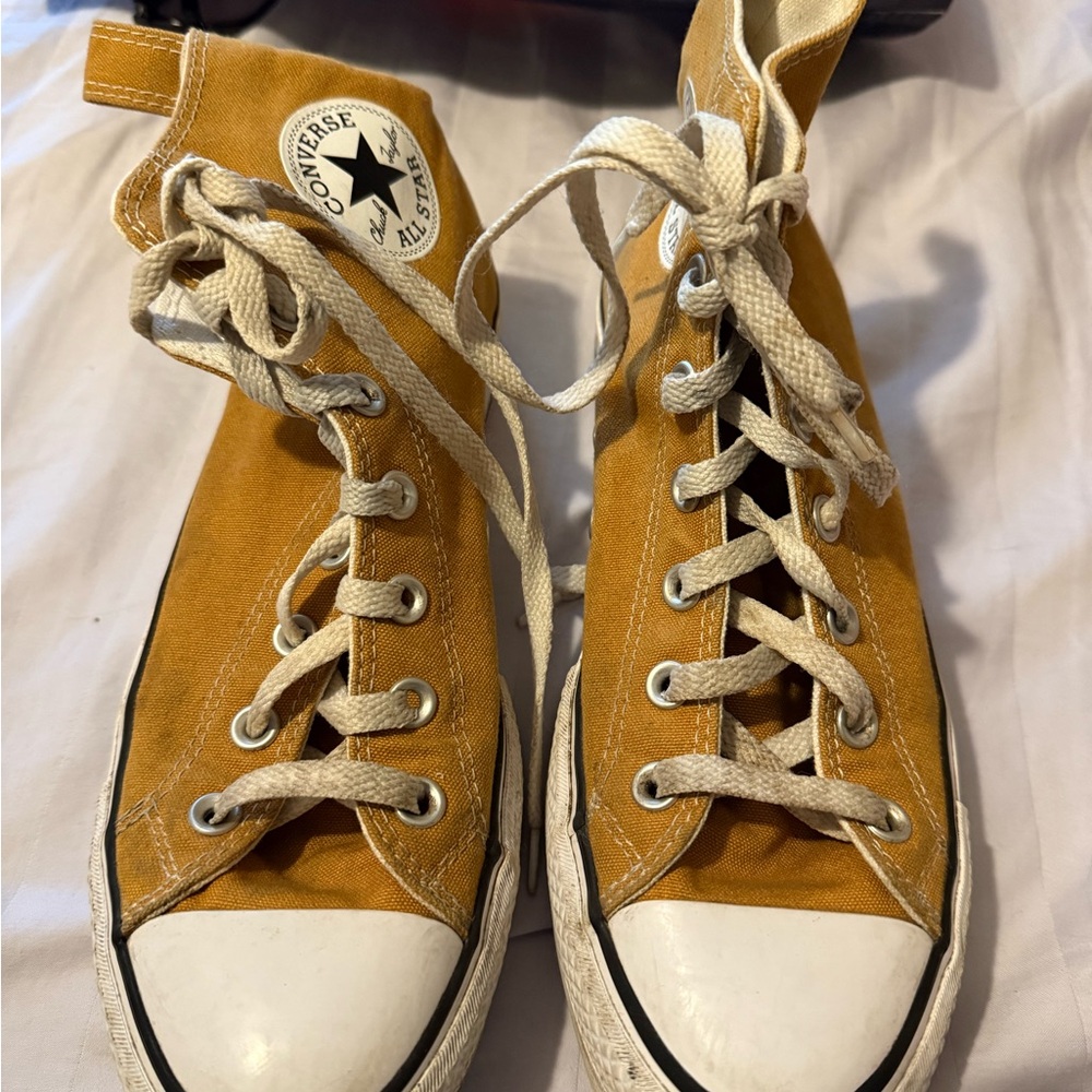 Converse High-Top Sneakers in Mustard Yellow